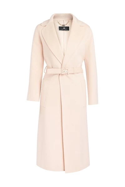 Elisabetta Franchi Trenchcoats & Mantels Coat Beige 2 Elisabetta Franchi Trenchcoats & Mantels Coat Beige - Afbeelding 2