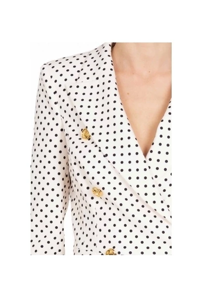 Elisabetta Franchi Blazers Dot-print Blazer White 4 Elisabetta Franchi Blazers Dot-print Blazer White - Afbeelding 4