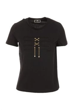Elisabetta Franchi T-shirts T-SHIRT Black -Elisabetta Franchi Winkel 421ce5f36a71f743d07fbb7adf93b09e