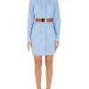 Elisabetta Franchi Blousejurken Shirt Dress With Belt Blue