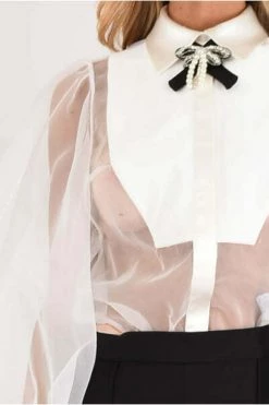 Elisabetta Franchi Longsleeve Shirts Shirts White -Elisabetta Franchi Winkel 42f424eae42a2571931e3224b86d5b15