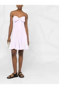 Elisabetta Franchi Casual Jurken Mini Dress With Large Bow Pink