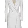 Elisabetta Franchi Casual Jurken Asymmetric Coat Dress White