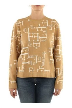 Elisabetta Franchi Hoodies & Sweatvesten MK64Q16E2 Sweater Brown