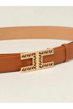 Elisabetta Franchi Riemen Waist Brown
