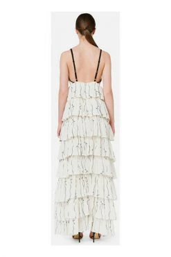Elisabetta Franchi Jurken Red Carpet Dress With Flounces And Bow Print Beige -Elisabetta Franchi Winkel 45cc4c76894b092a66d755cc3d3a9077