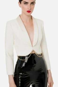 Elisabetta Franchi Blazers White -Elisabetta Franchi Winkel 45d3e550a19db1c0fcc2c4ad59946b3c