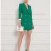 Elisabetta Franchi Casual Jurken Coat Dress With Shirt Effect Sleeves Green