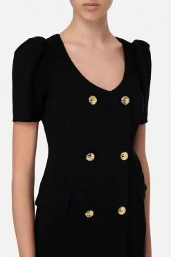 Elisabetta Franchi Casual Jurken Coat With Buttons Black