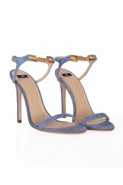 Elisabetta Franchi Sandalen Open-toe Sandals With Logo Strap Blue -Elisabetta Franchi Winkel 46f3ae85f194ae26af3f60548d7ea203