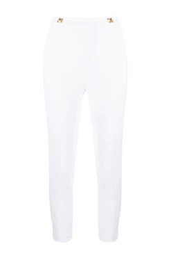 Elisabetta Franchi Pantalons Straight Trousers White