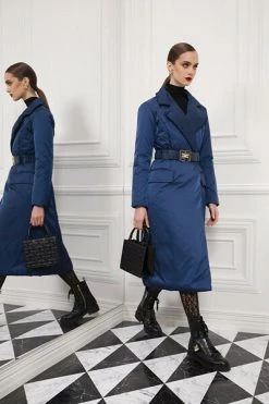 Elisabetta Franchi Trenchcoats & Mantels Trench Coats Blue -Elisabetta Franchi Winkel 477070e3faf9184e968d38ffd3aa2fd6
