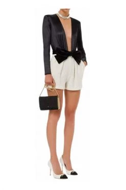 Elisabetta Franchi Bodies Wide Neck Bodysuit With Long Sleeves Black -Elisabetta Franchi Winkel 4821c2c4fff75888d85ce5cec0ff5279