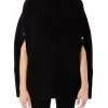 Elisabetta Franchi Coltruien Ribbed-knit Cape Sweater Black
