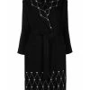 Elisabetta Franchi Trenchcoats & Mantels Jacquard Coat With Diamond Print Black