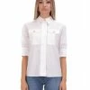 Elisabetta Franchi Longsleeve Shirts 3/4 Shirt With Pockets White