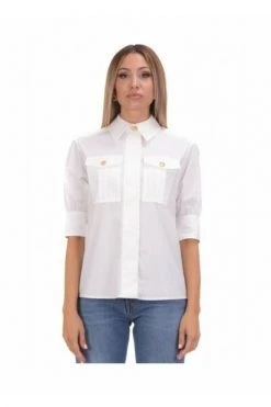 Elisabetta Franchi Longsleeve Shirts 3/4 Shirt With Pockets White
