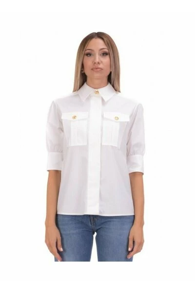 Elisabetta Franchi Longsleeve Shirts 3/4 Shirt With Pockets White 1 Elisabetta Franchi Longsleeve Shirts 3/4 Shirt With Pockets White