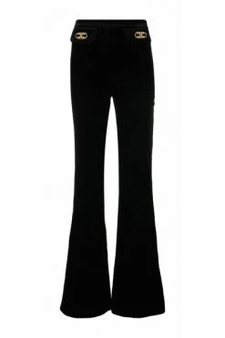 Elisabetta Franchi Wijde Broeken Wide Pants Black -Elisabetta Franchi Winkel 48b45c1c40ba5a20d04d6b4ca90ae649