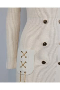 Elisabetta Franchi Casual Jurken Knitted Dresses Beige