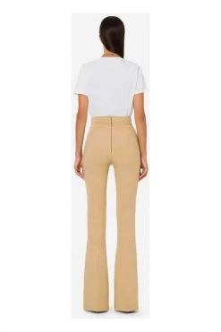 Elisabetta Franchi Wijde Broeken Flare Fit Pants Beige -Elisabetta Franchi Winkel 4a738a815093bdd09211e26bf68d6493