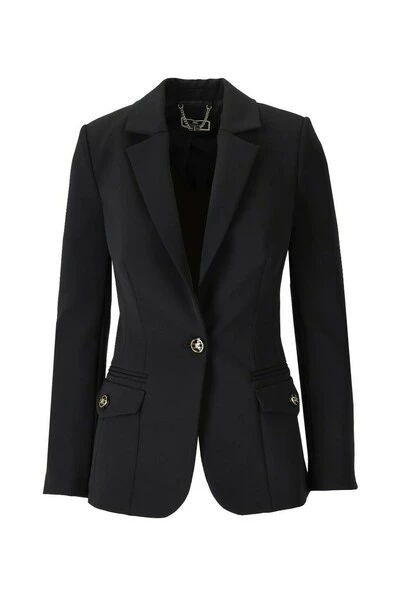 Elisabetta Franchi Blazers Single-Breasted Tailored Blazer Black 4 Elisabetta Franchi Blazers Single-Breasted Tailored Blazer Black - Afbeelding 4