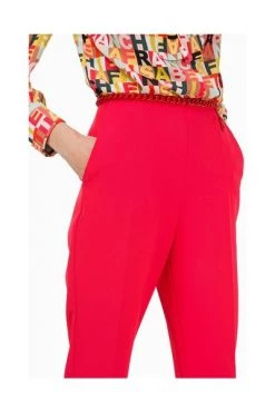 Elisabetta Franchi Pantalons High -wool Pants Red -Elisabetta Franchi Winkel 4a9dca7ee48e52282cf90d38fb15bd9b