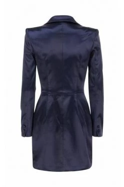 Elisabetta Franchi Parka Jassen Fitted Satin Mini Dress Blue