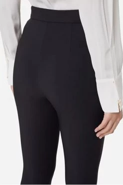 Elisabetta Franchi Pantalons Skinny Trousers With Flaps And Horsebit Accessory Black