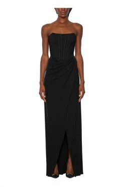 Elisabetta Franchi Jurken Red Carpet Draped Dress With Slit Black