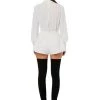Elisabetta Franchi Longsleeve Shirts LONG SLEEVED SHIRT WITH PEARL BOWS White