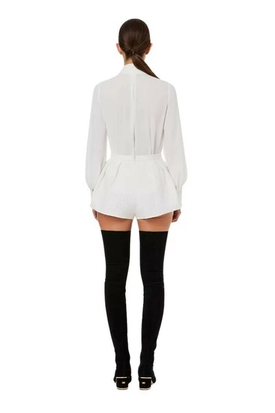 Elisabetta Franchi Longsleeve Shirts LONG SLEEVED SHIRT WITH PEARL BOWS White 1 Elisabetta Franchi Longsleeve Shirts LONG SLEEVED SHIRT WITH PEARL BOWS White