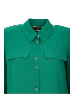 Elisabetta Franchi Longsleeve Shirts Shirt Green -Elisabetta Franchi Winkel 4bdd8c15bdc2d168fa9e4e97ec223714