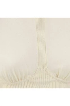 Elisabetta Franchi Casual Jurken Ribbed Mini Dress With High Neck And Cups Beige -Elisabetta Franchi Winkel 4c24ceaf12953460620b8704a1144cbe