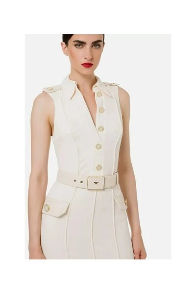 Elisabetta Franchi Casual Jurken Midi Dresses Beige 1 Elisabetta Franchi Casual Jurken Midi Dresses Beige