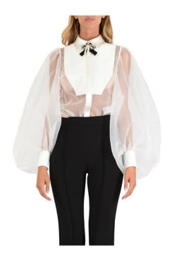 Elisabetta Franchi Longsleeve Shirts Shirts White -Elisabetta Franchi Winkel 4cdf26e6794234e1d2e136043df8a27e