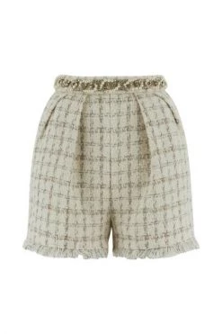 Elisabetta Franchi Korte Broeken Shorts Beige
