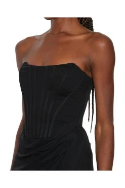 Elisabetta Franchi Jurken Red Carpet Draped Dress With Slit Black -Elisabetta Franchi Winkel 4e64c49fa0ac13c247986af138616b82