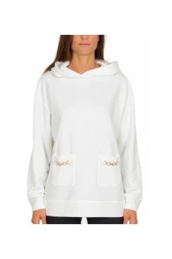 Elisabetta Franchi Hoodies & Sweatvesten Hoodie White