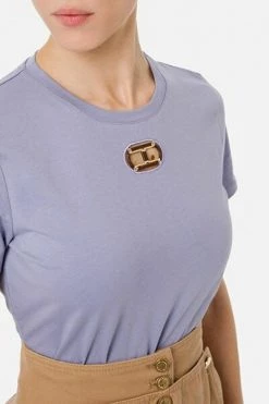 Elisabetta Franchi T-Shirts Purple -Elisabetta Franchi Winkel 4edc64adad3aac841120875bcf55e7c9