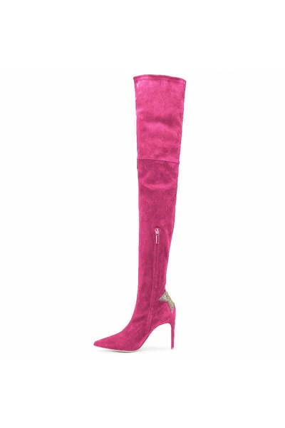 Elisabetta Franchi Enkellaarsjes Heeled Boots Pink 1 Elisabetta Franchi Enkellaarsjes Heeled Boots Pink