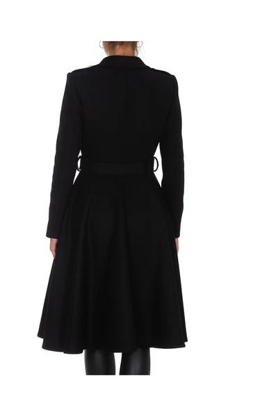 Elisabetta Franchi Trenchcoats & Mantels Double-Breasted Military Coat Black 1 Elisabetta Franchi Trenchcoats & Mantels Double-Breasted Military Coat Black