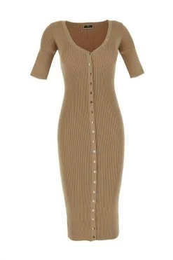Elisabetta Franchi Casual Jurken Knitted Dresses Beige -Elisabetta Franchi Winkel 5143c4fb7f61ec9cf814fc0d825d183f