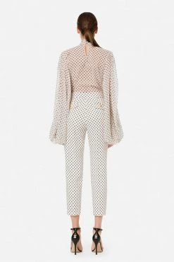Elisabetta Franchi Chino's Polka Dot Pants White