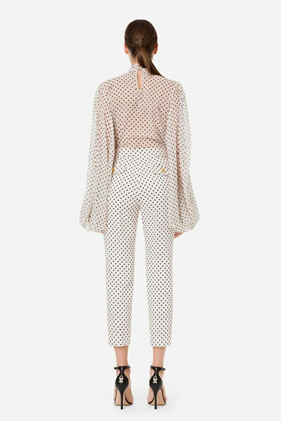 Elisabetta Franchi Chino's Polka Dot Pants White 1 Elisabetta Franchi Chino's Polka Dot Pants White