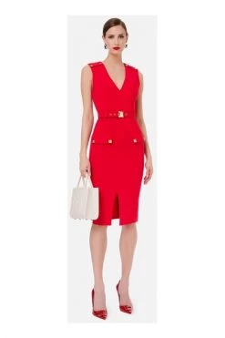 Elisabetta Franchi Casual Jurken Midi Dresses Red