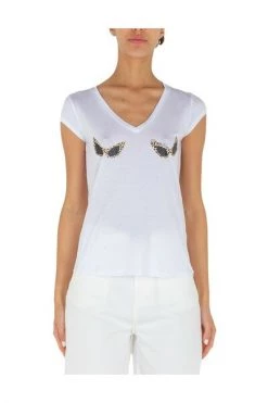 Elisabetta Franchi T-shirts Leopardi Gles T-shirt Ma01921E2 White -Elisabetta Franchi Winkel 52eb1c60be22d83996301db8fbe7997a