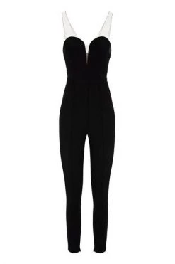 Jumpsuits & Tuinbroeken ELISABETTA FRANCHI BLACK JUMPSUIT Black