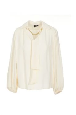 Elisabetta Franchi Blouses Shirt White -Elisabetta Franchi Winkel 53245a2e7c737f41685564f9a45a41ee