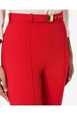 Elisabetta Franchi Pantalons Straight Trousers Red